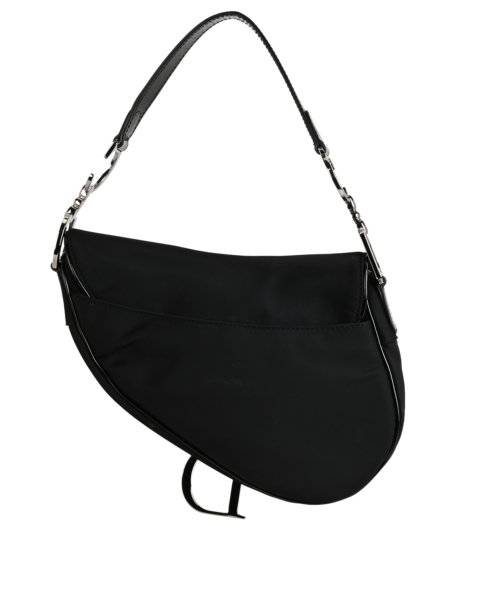 Vintage Saddle Bag, &pound;1,800, Handbags, Black, Nylon, Back view